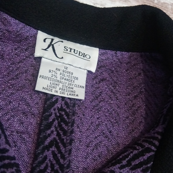 K Studio Purple Flowy Button Down Blouse Top - Picture 5 of 8